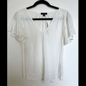 🆕 J.Crew T-shirt with flutter sleeves, white, XS